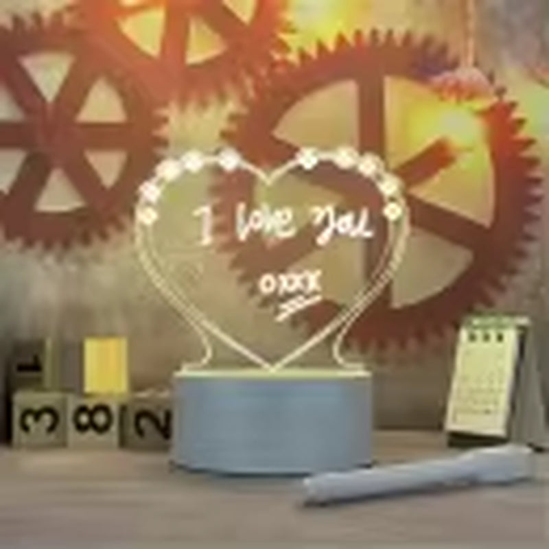 LED Night Light Message Board with Pen - USB-Powered Decorative Lamp for Children and Gifts