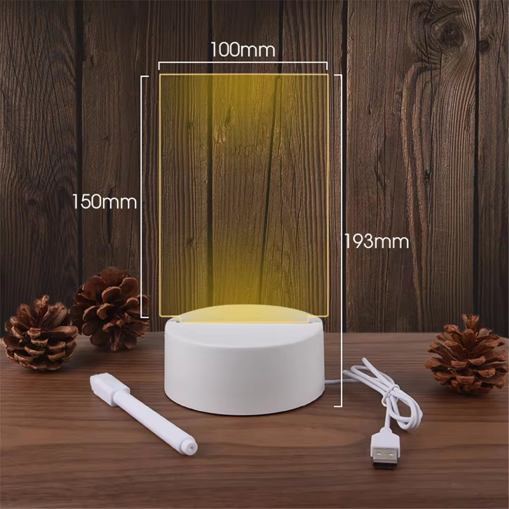 LED Night Light Message Board with Pen - USB-Powered Decorative Lamp for Children and Gifts